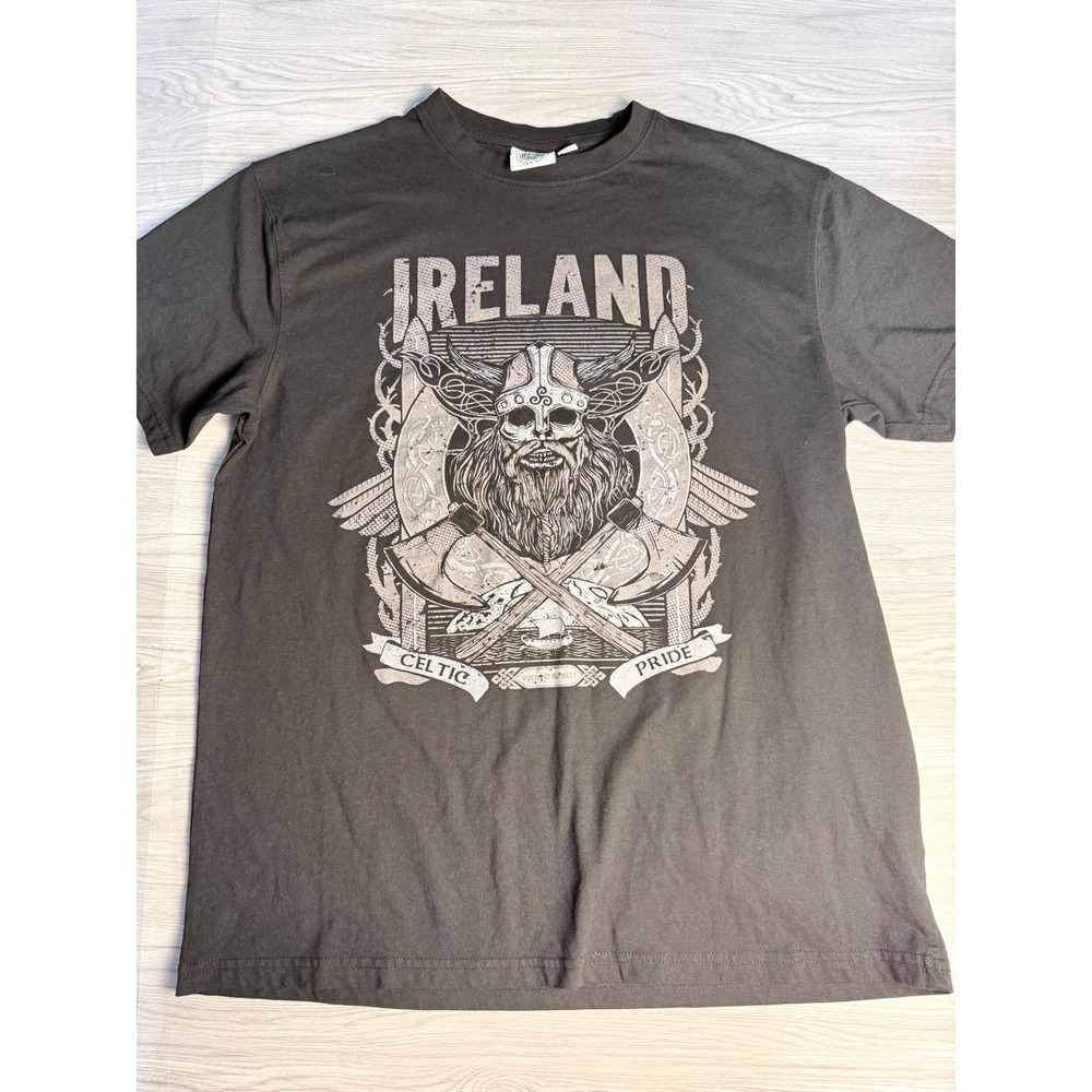 Traditional Craft Wear Ireland Celtic Pride Viking Graphic T-Shirt Gray Mens S